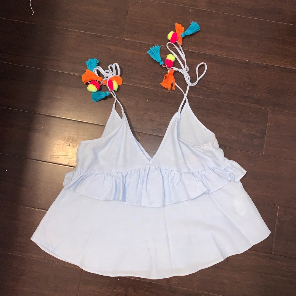 Tank top with fun re-tiable straps